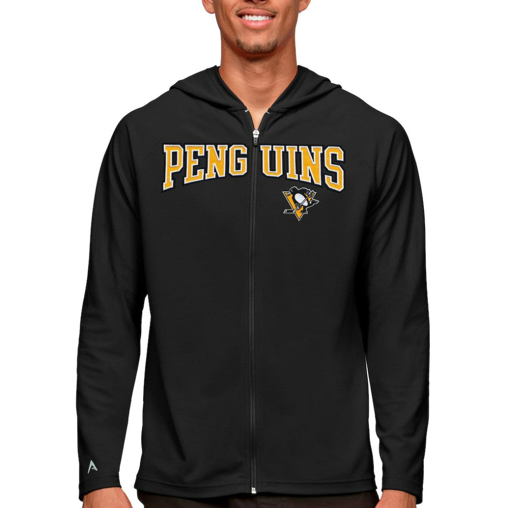 NHL Pittsburgh Penguins Antigua Legacy Full-Zip Hoodie - Black