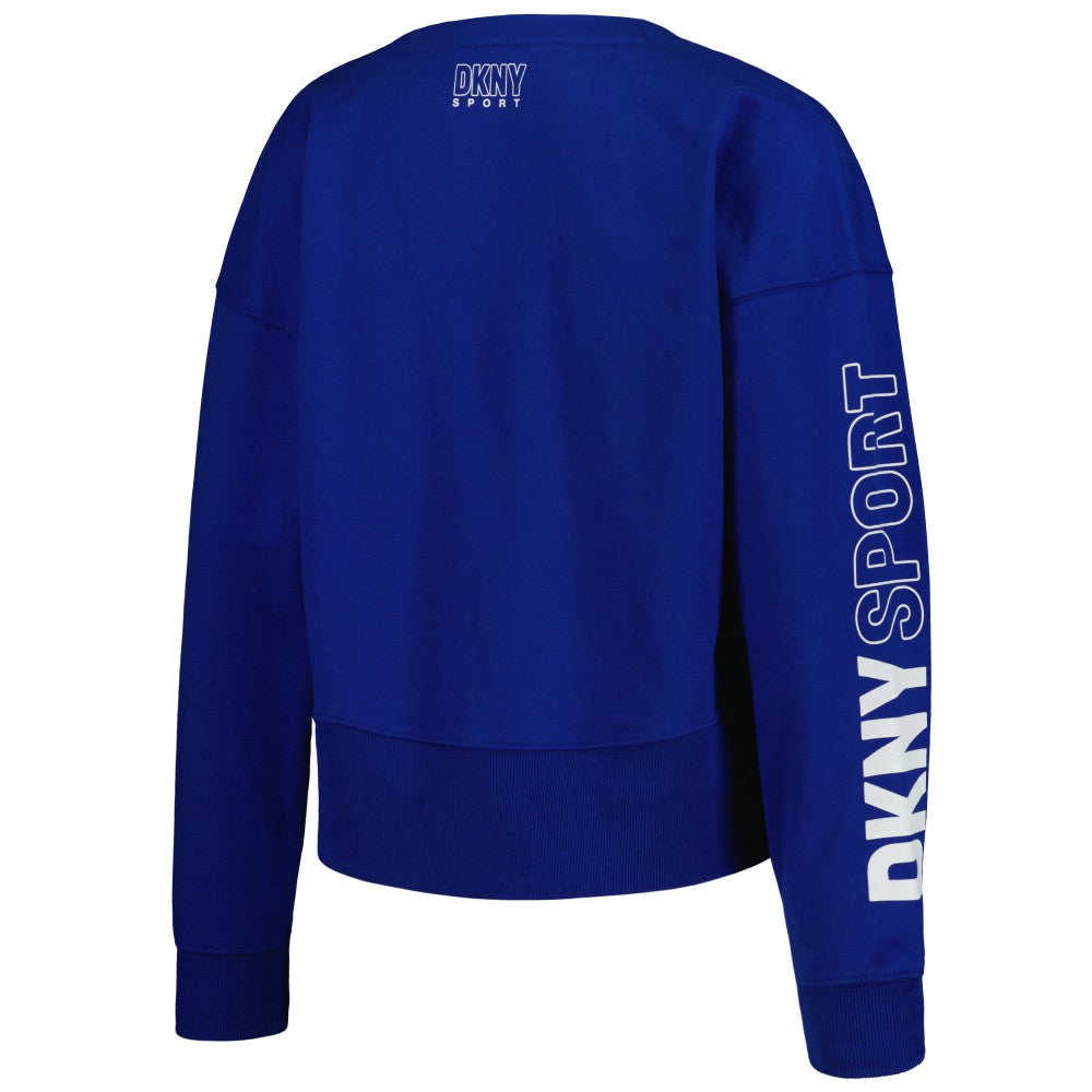 Kansas City Royals DKNY Sport Women's Lily V-Neck Pullover Sweatshirt - Royal Pullover