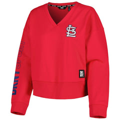 St. Louis Cardinals DKNY Sport Women's Lily V-Neck Pullover Sweatshirt - Red Pullover