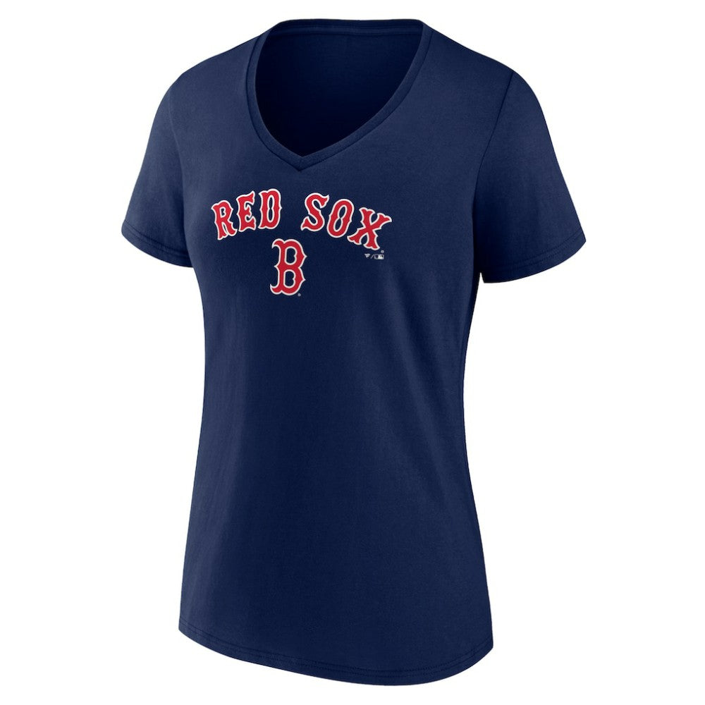 Boston Red Sox Women's Lockup V-Neck T-Shirt - Navy T-shirts