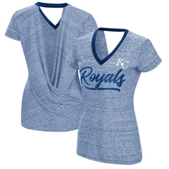 Kansas City Royals Touch Women's Halftime Back Wrap Top V-Neck T-Shirt - Royal T-shirts