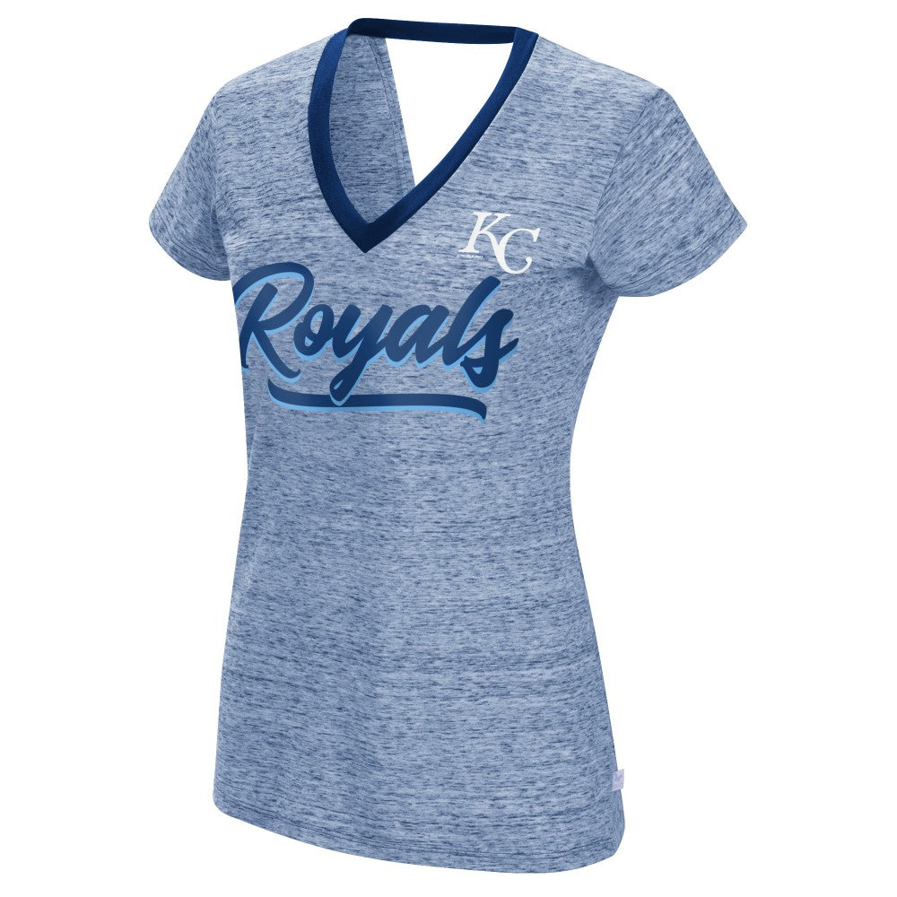 Kansas City Royals Touch Women's Halftime Back Wrap Top V-Neck T-Shirt - Royal T-shirts