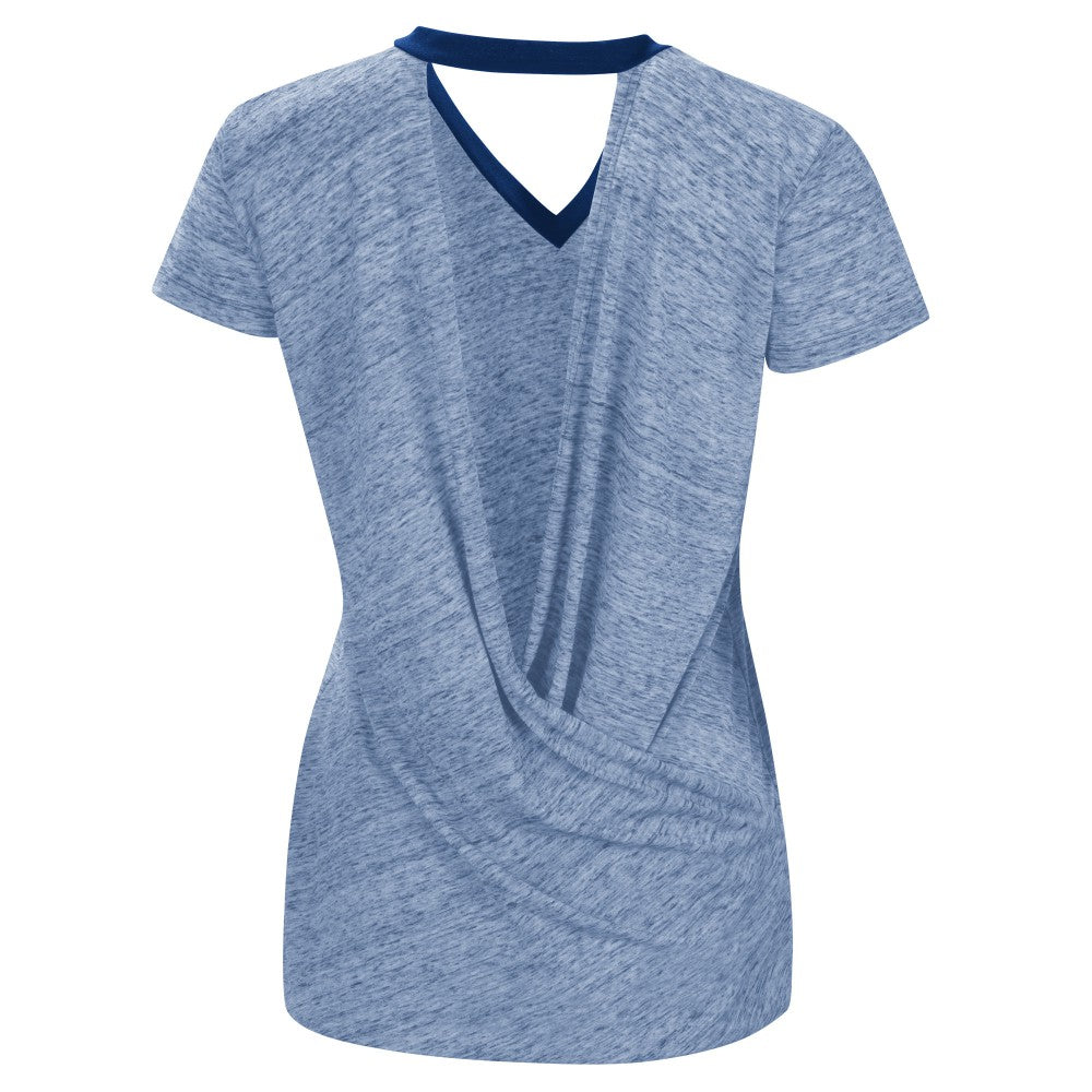 Kansas City Royals Touch Women's Halftime Back Wrap Top V-Neck T-Shirt - Royal T-shirts