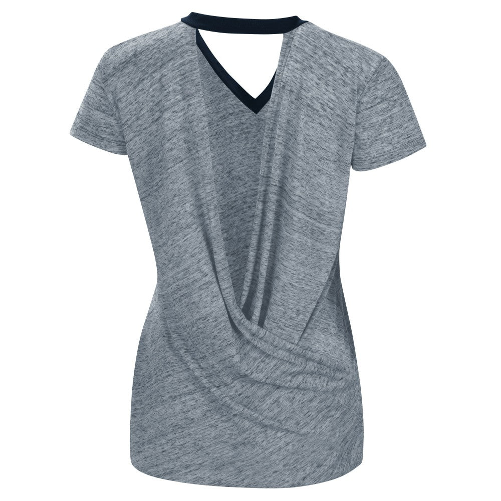 Minnesota Twins Touch Women's Halftime Back Wrap Top V-Neck T-Shirt - Navy T-shirts