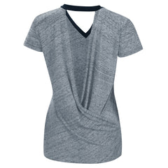 Minnesota Twins Touch Women's Halftime Back Wrap Top V-Neck T-Shirt - Navy T-shirts