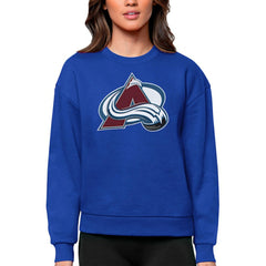NHL Colorado Avalanche Antigua Women's Team Logo Victory Crewneck Pullover Sweatshirt - Royal