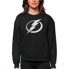 NHL Tampa Bay Lightning Antigua Women's Team Logo Victory Crewneck Pullover Sweatshirt - Black