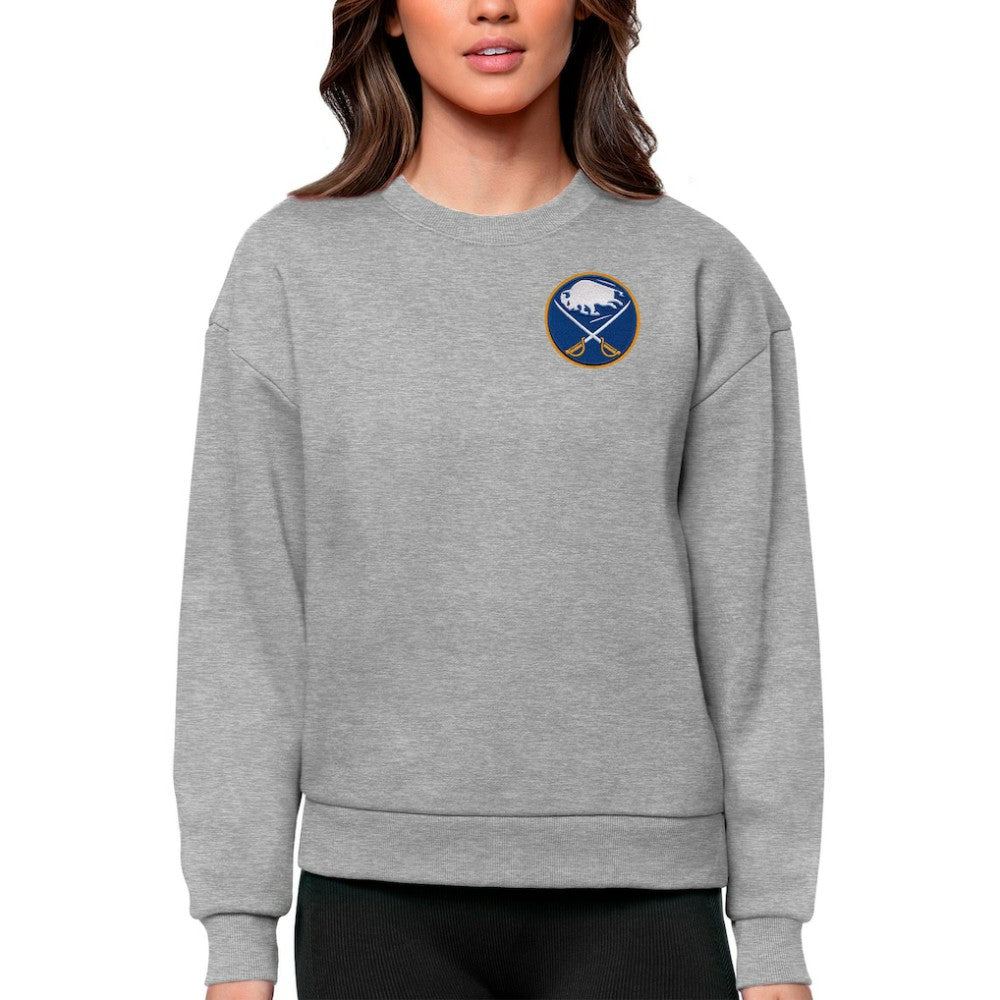 NHL Buffalo Sabres Antigua Women's Victory Crewneck Pullover Sweatshirt - Heather Gray