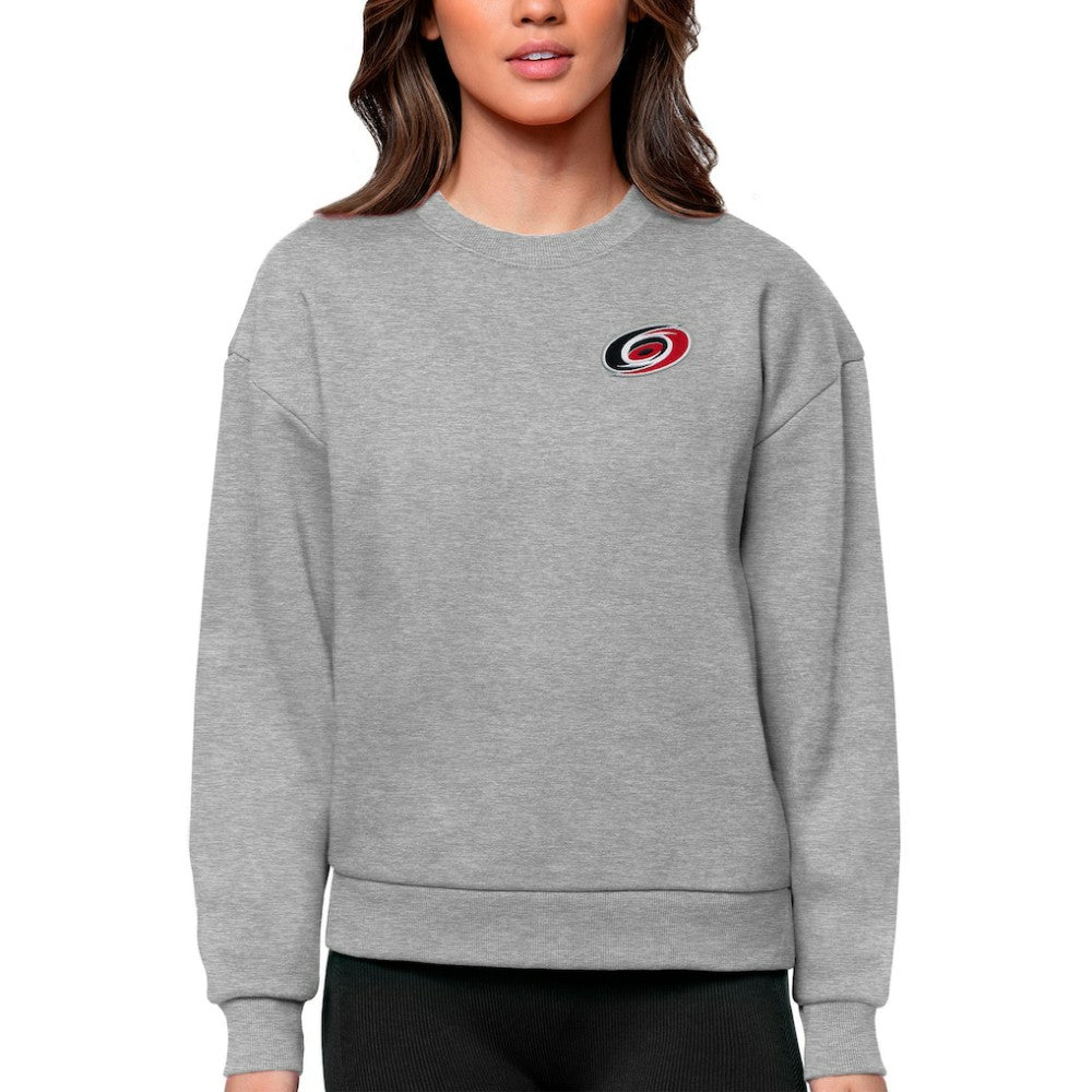 NHL Carolina Hurricanes Antigua Women's Victory Crewneck Pullover Sweatshirt - Heather Gray