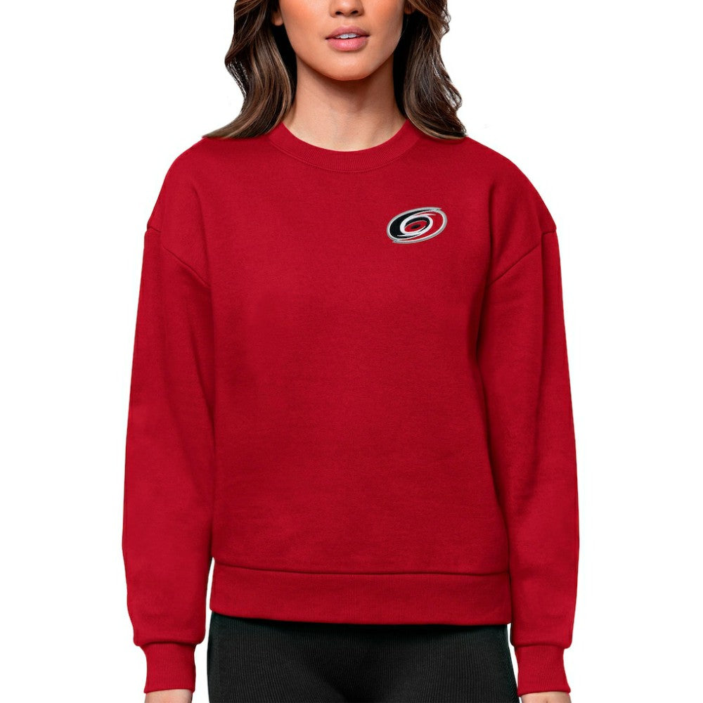NHL Carolina Hurricanes Antigua Women's Victory Crewneck Pullover Sweatshirt - Red