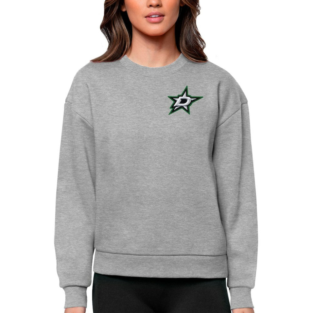 NHL Dallas Stars Antigua Women's Victory Crewneck Pullover Sweatshirt - Heather Gray