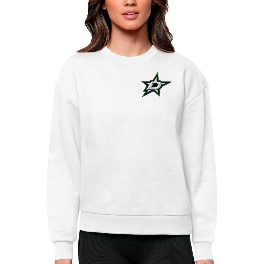 NHL Dallas Stars Antigua Women's Victory Crewneck Pullover Sweatshirt - White