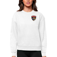 NHL Florida Panthers Antigua Women's Victory Crewneck Pullover Sweatshirt - White