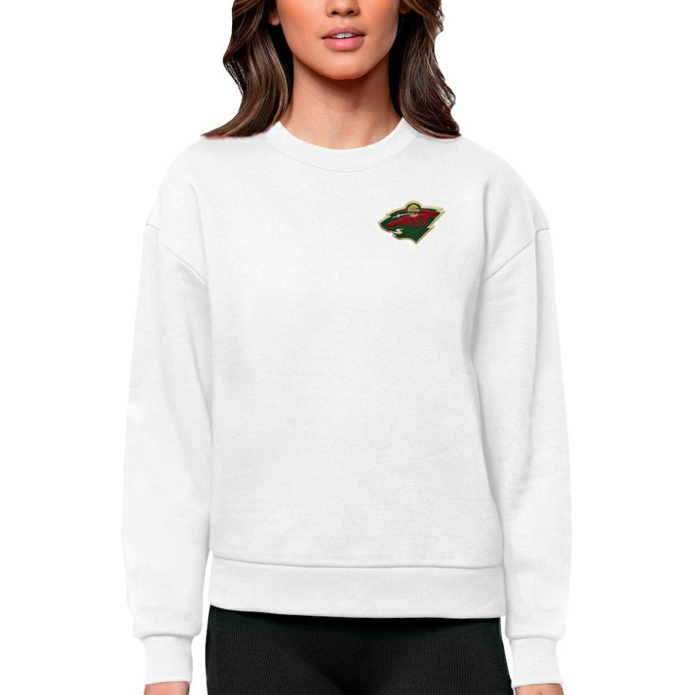 NHL Minnesota Wild Antigua Women's Victory Crewneck Pullover Sweatshirt - White