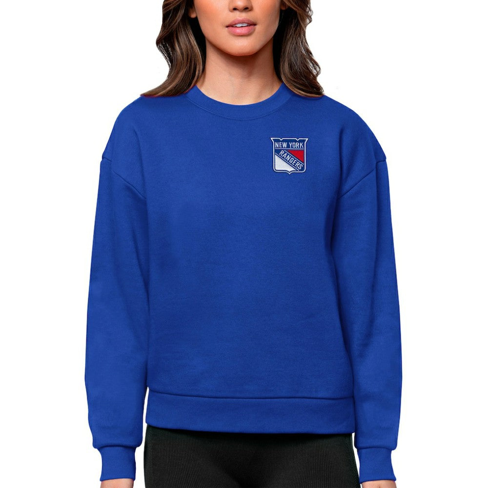 NHL New York Rangers Antigua Women's Victory Crewneck Pullover Sweatshirt - Royal