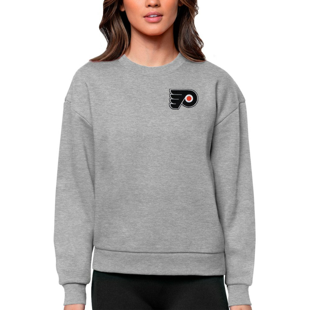 NHL Philadelphia Flyers Antigua Women's Victory Crewneck Pullover Sweatshirt - Heather Gray