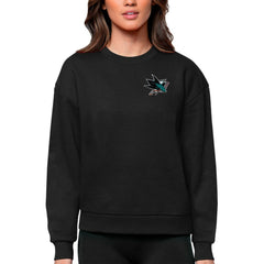 NHL San Jose Sharks Antigua Women's Victory Crewneck Pullover Sweatshirt - Black
