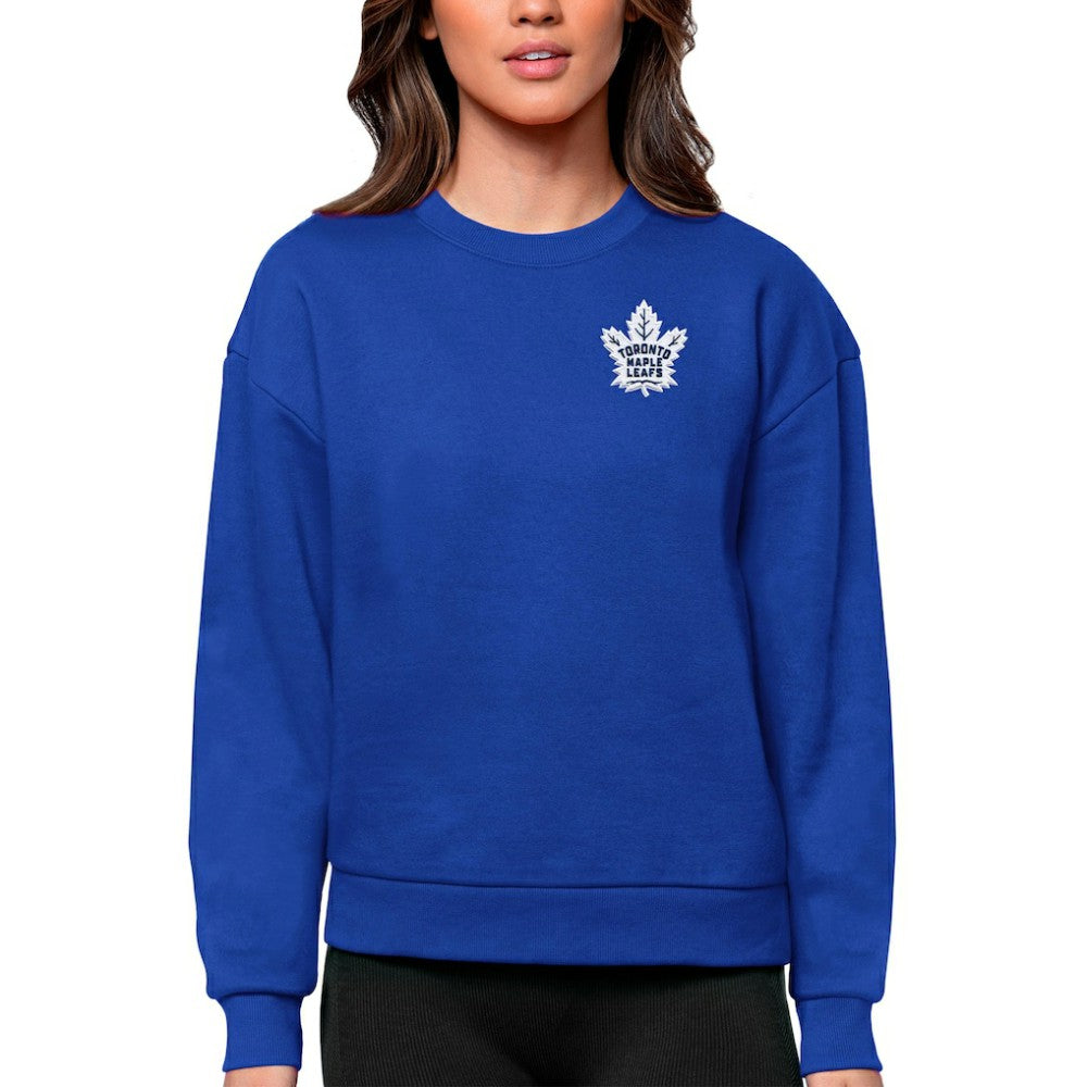 NHL Toronto Maple Leafs Antigua Women's Victory Crewneck Pullover Sweatshirt - Royal