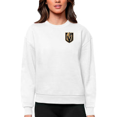 NHL Vegas Golden Knights Antigua Women's Victory Crewneck Pullover Sweatshirt - White