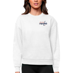 NHL Washington Capitals Antigua Women's Victory Crewneck Pullover Sweatshirt - White