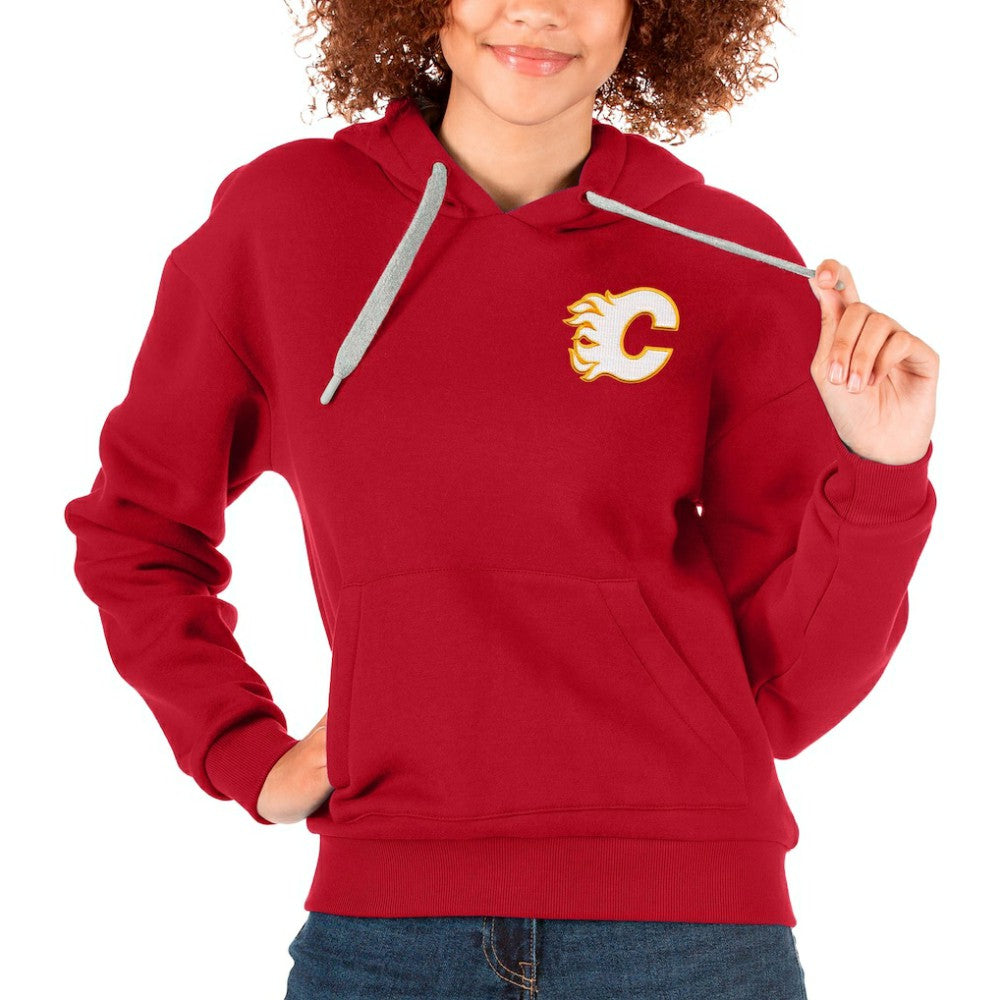 NHL Calgary Flames Antigua Women's Victory Pullover Hoodie - Red