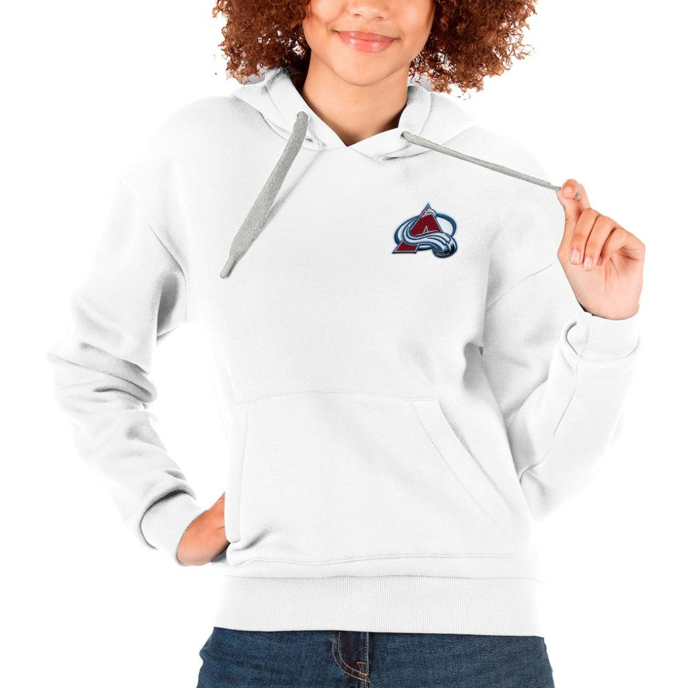 NHL Colorado Avalanche Antigua Women's Victory Pullover Hoodie - White