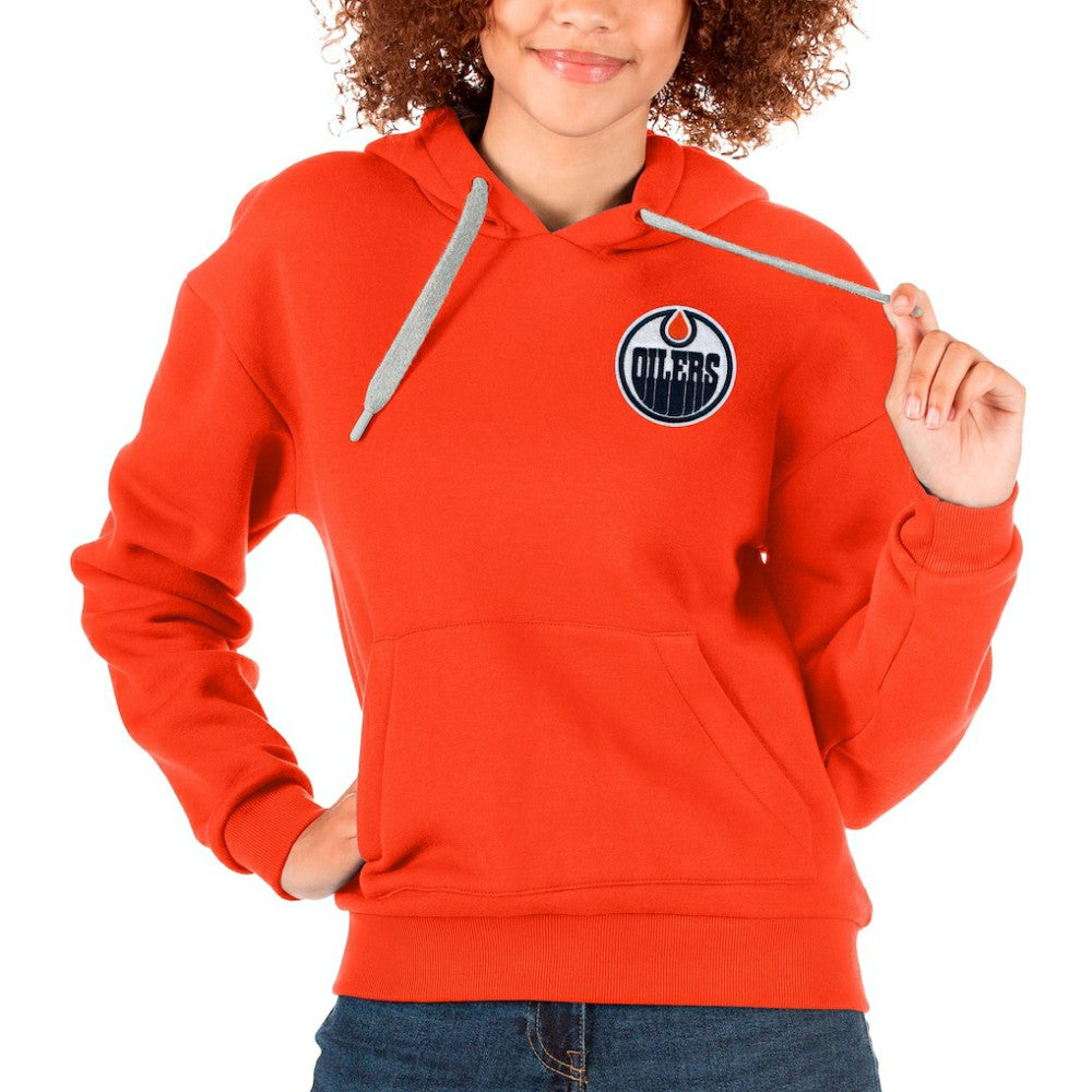 NHL Edmonton Oilers Antigua Women's Victory Pullover Hoodie - Orange