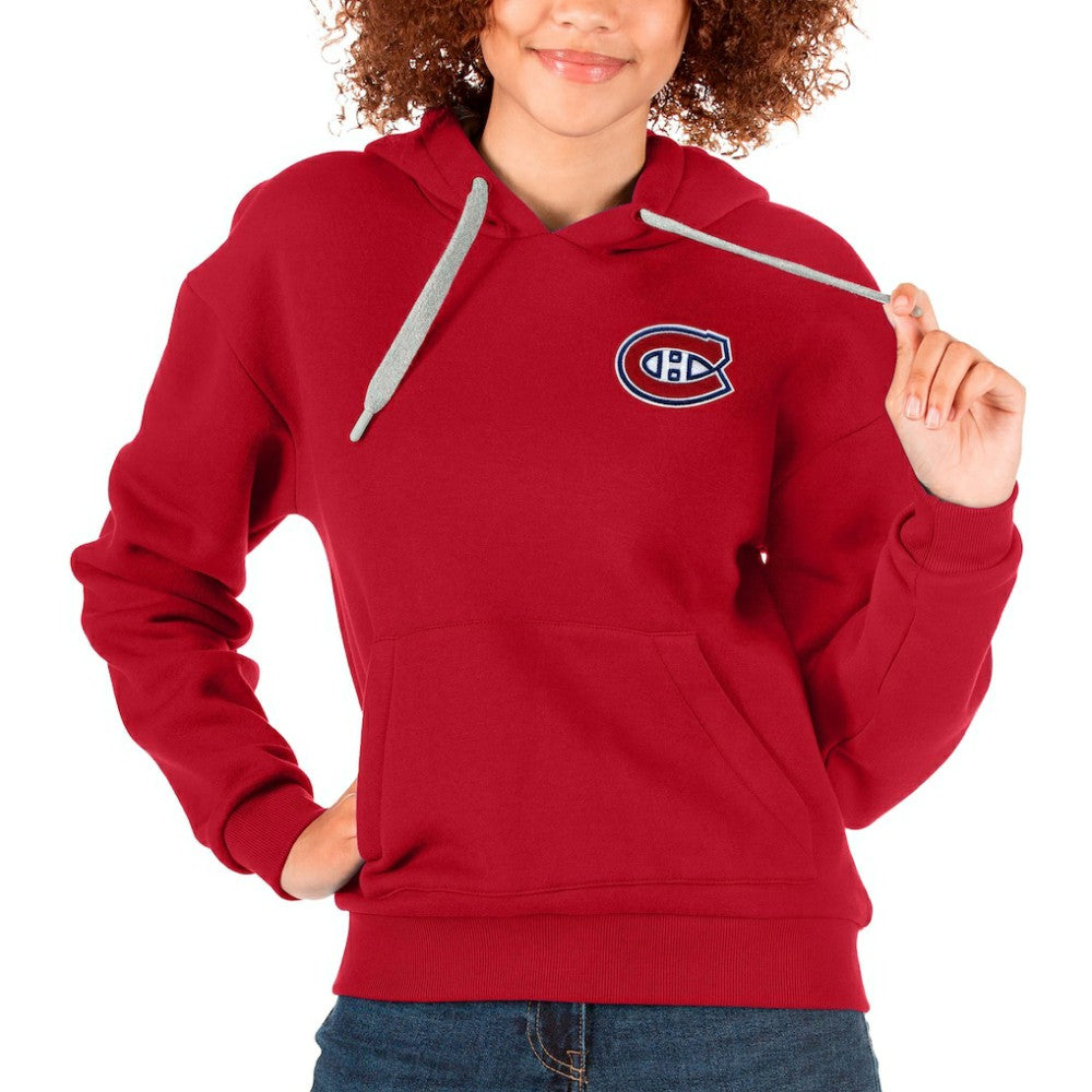 NHL Montreal Canadiens Antigua Women's Victory Pullover Hoodie - Red