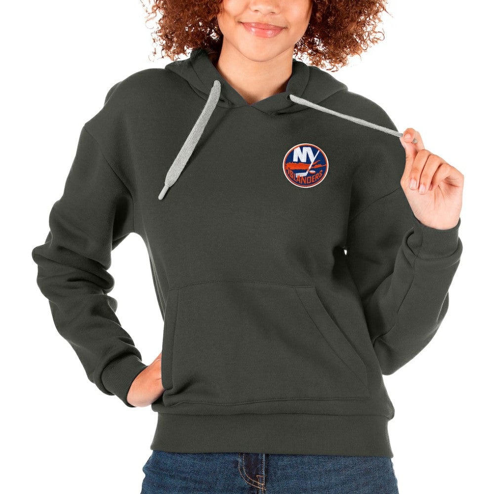NHL New York Islanders Antigua Women's Victory Pullover Hoodie - Charcoal