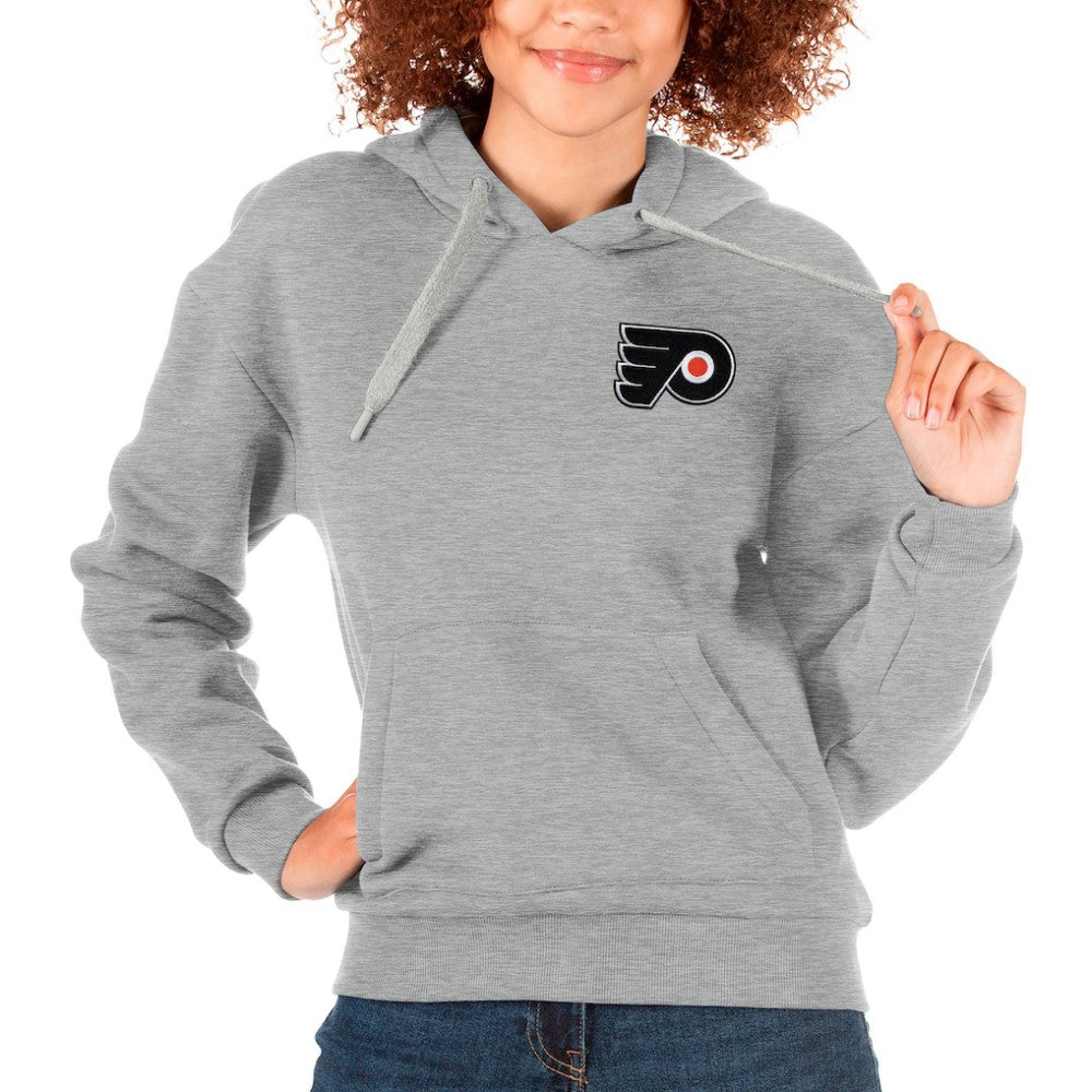NHL Philadelphia Flyers Antigua Women's Victory Pullover Hoodie - Heather Gray