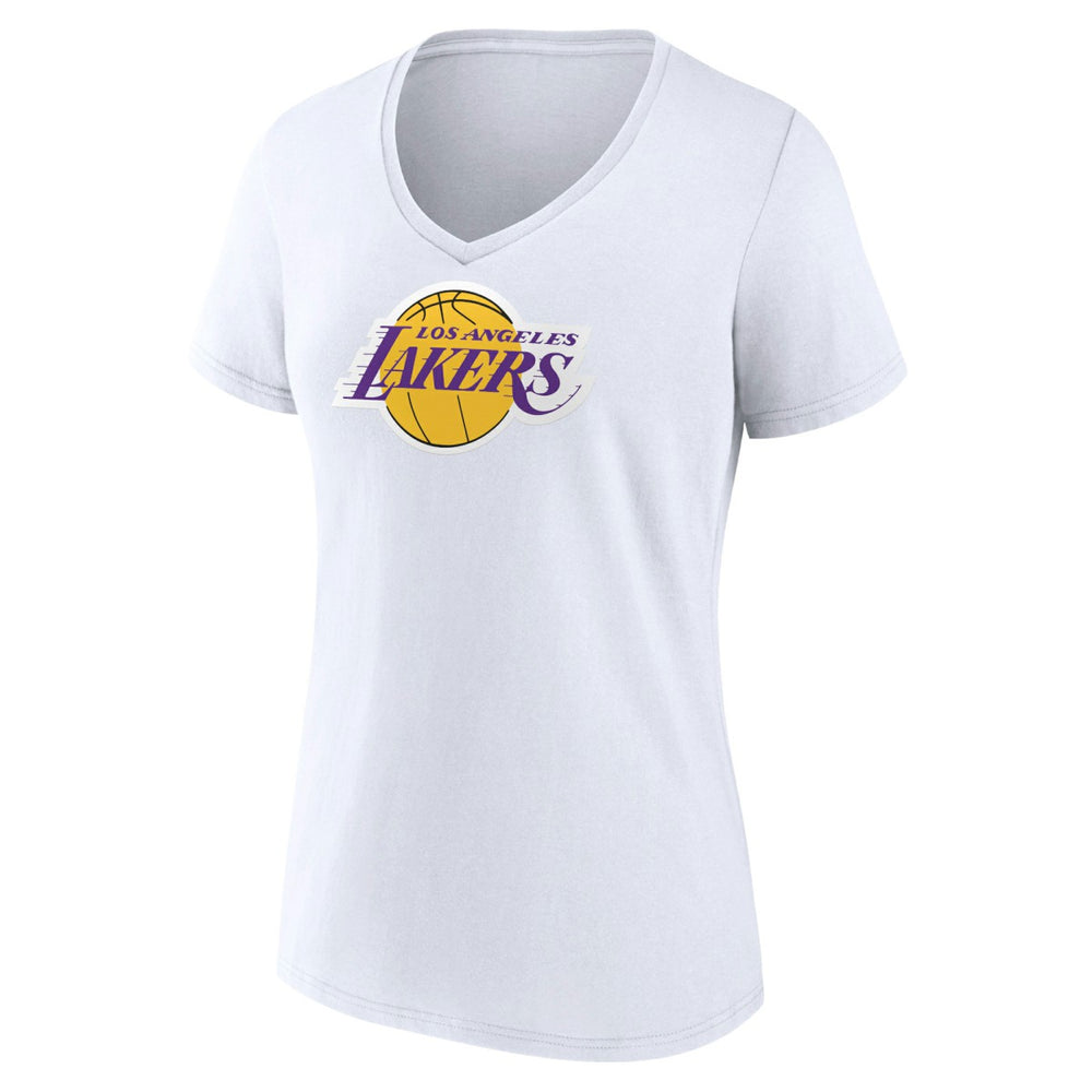 Los Angeles Lakers Women's Logo V-Neck T-Shirt White