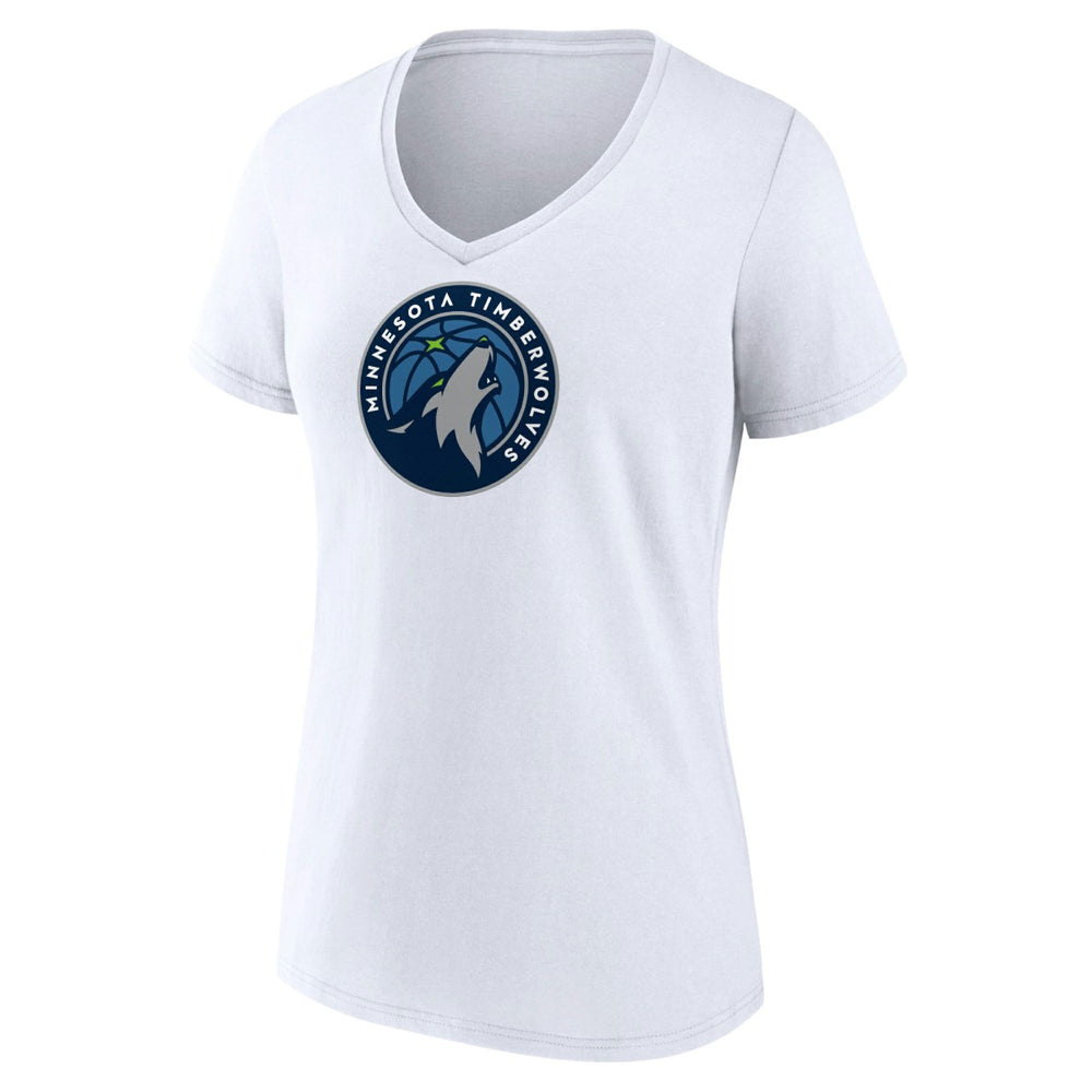 Minnesota Timberwolves Women's Logo V-Neck T-Shirt White