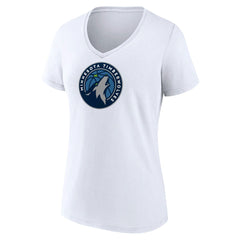 Minnesota Timberwolves Women's Logo V-Neck T-Shirt White
