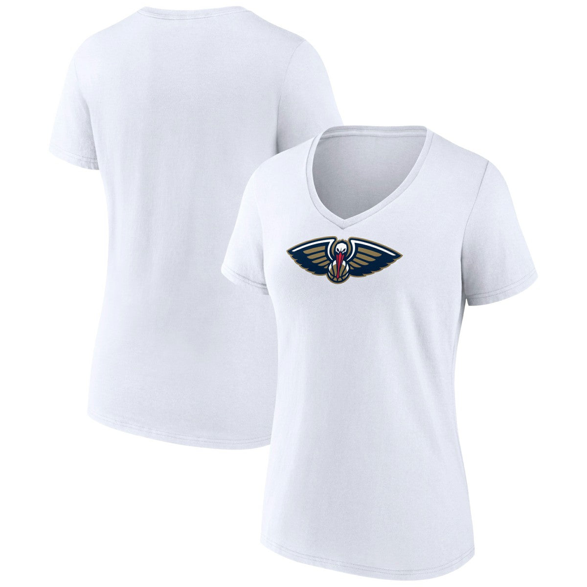 New Orleans Pelicans Women's Logo V-Neck T-Shirt White