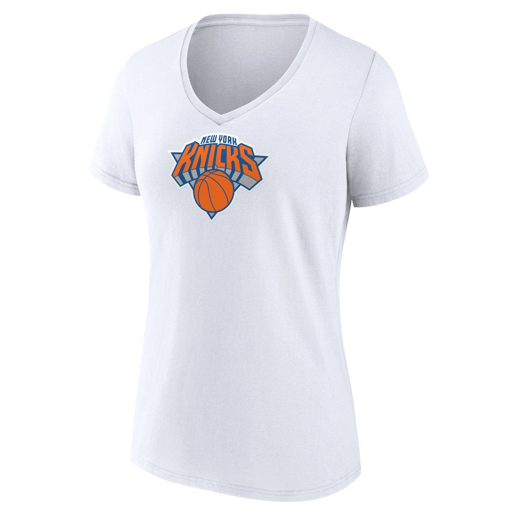 New York Knicks Women's Logo V-Neck T-Shirt White