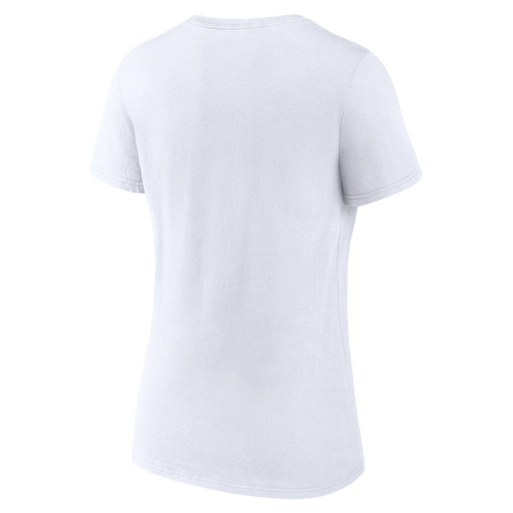 New York Knicks Women's Wordmark V-Neck T-Shirt White