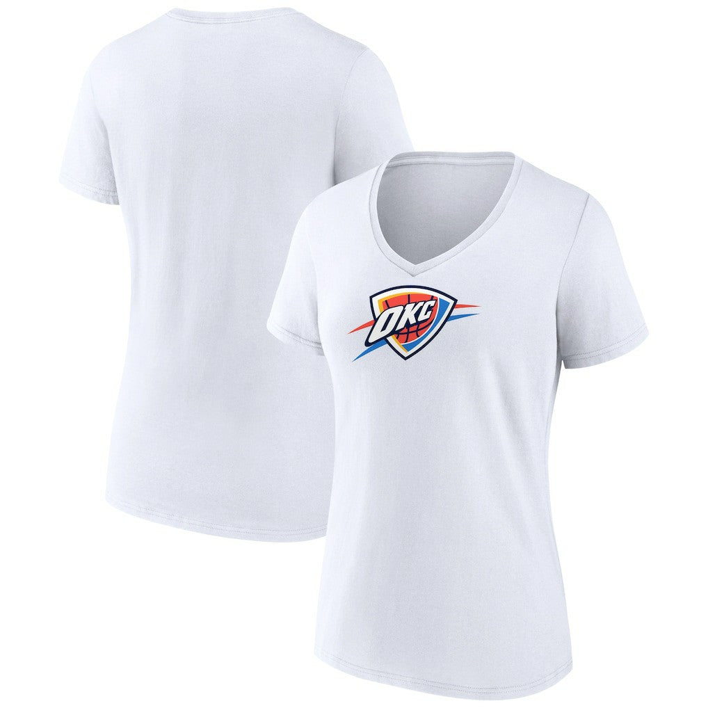 Oklahoma City Thunder Women's Logo V-Neck T-Shirt White