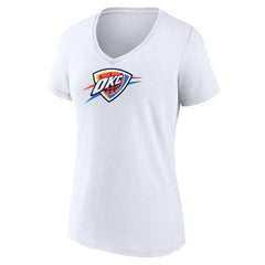 Oklahoma City Thunder Women's Logo V-Neck T-Shirt White