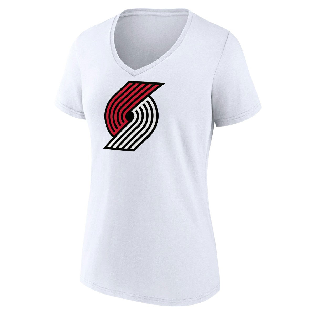 Portland Trail Blazers Women's Logo V-Neck T-Shirt White