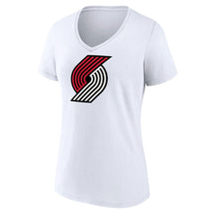 Portland Trail Blazers Women's Logo V-Neck T-Shirt White