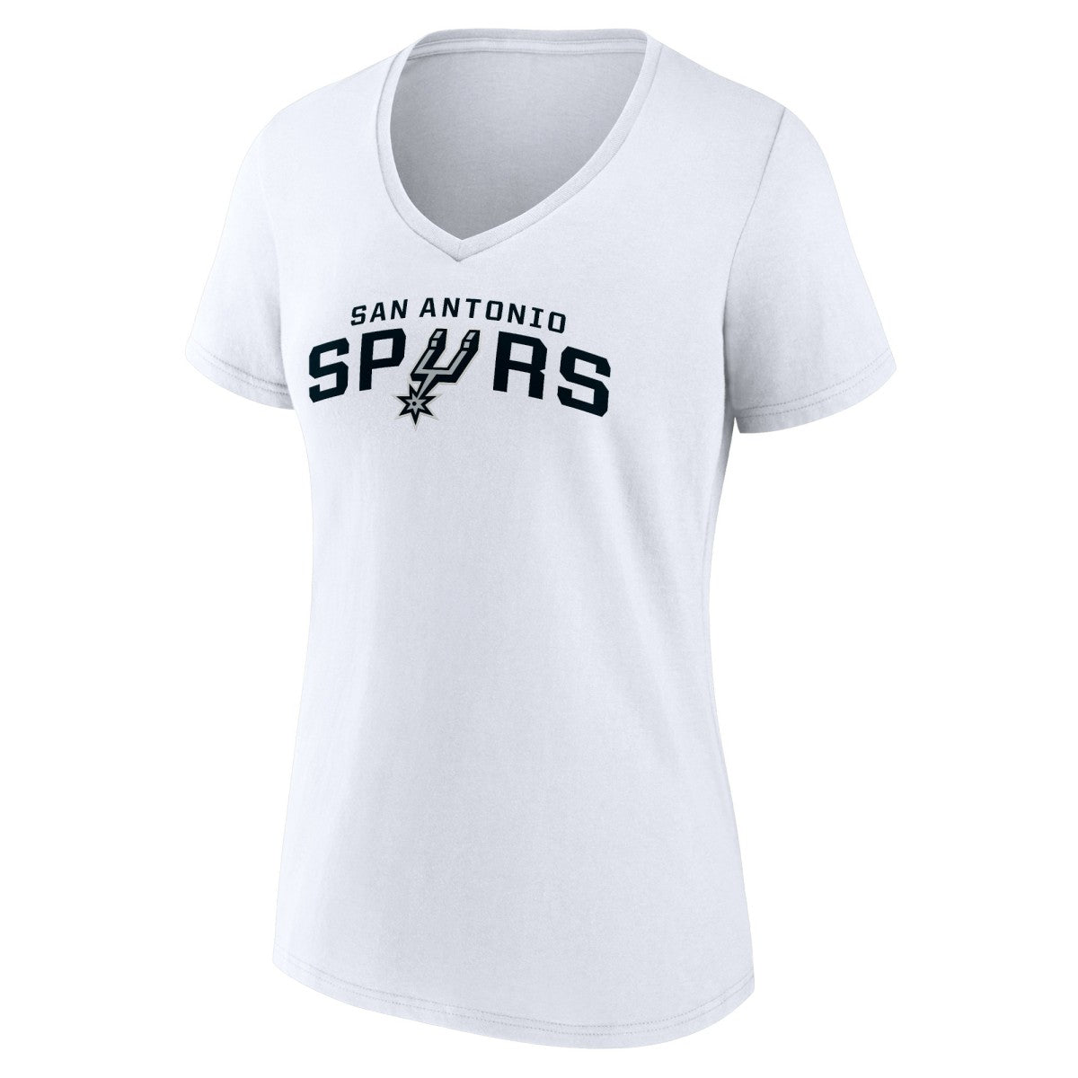 San Antonio Spurs Women's Wordmark V-Neck T-Shirt White