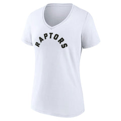 Toronto Raptors Women's Wordmark V-Neck T-Shirt White
