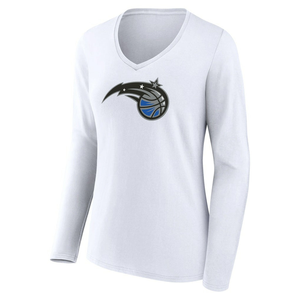 Orlando Magic Women's Logo Long Sleeve V-Neck T-Shirt White