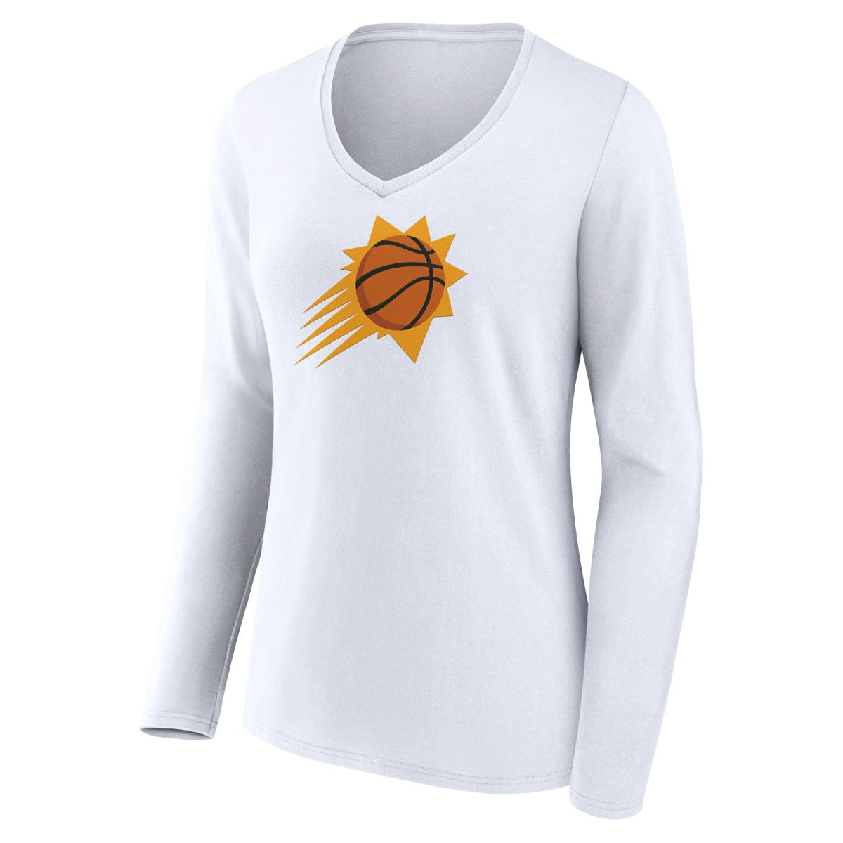 Phoenix Suns Women's Logo Long Sleeve V-Neck T-Shirt White