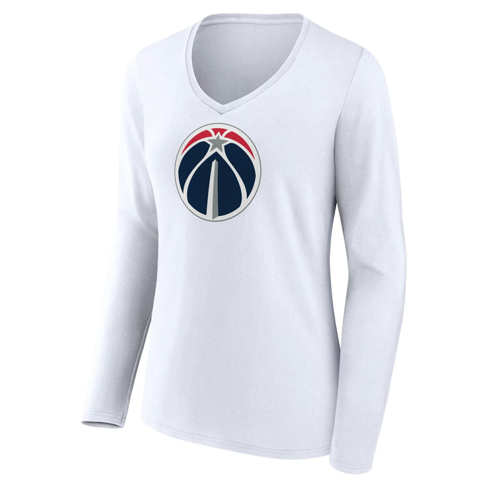 Washington Wizards Women's Logo Long Sleeve V-Neck T-Shirt White