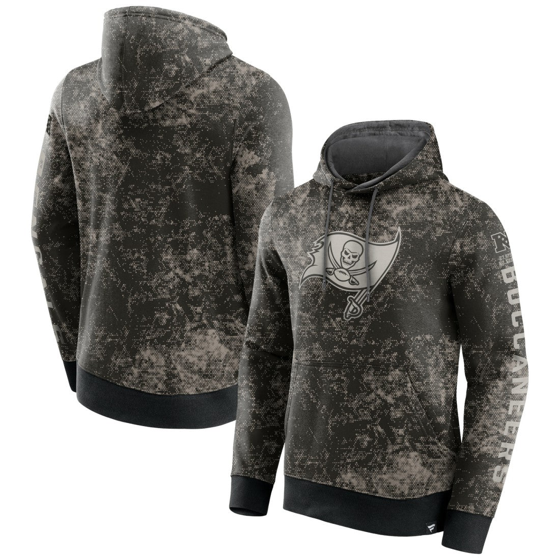 Tampa Bay Buccaneers Blackout Tonal Pullover Hoodie Black/Gray