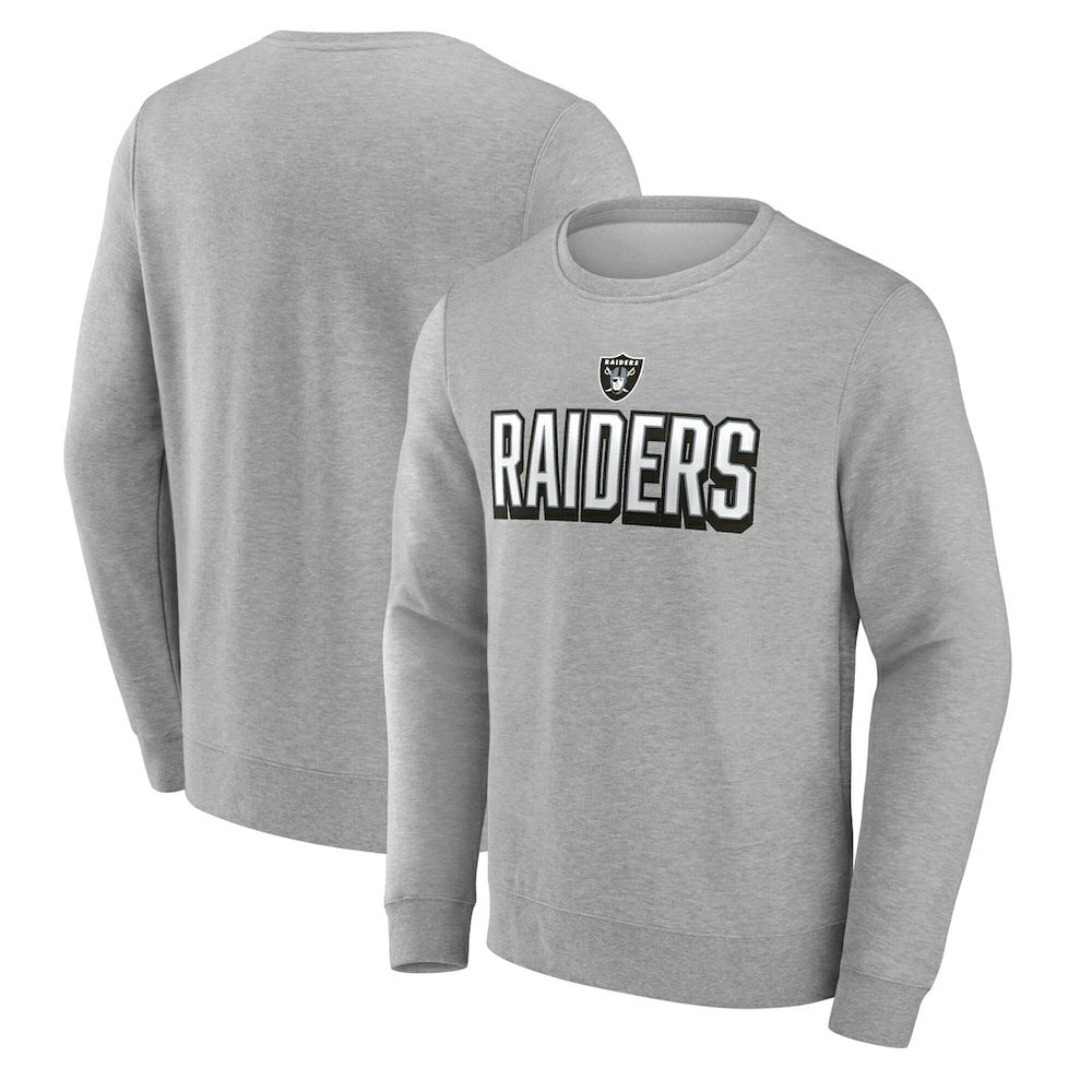 Las Vegas Raiders Bold Move Pullover Sweatshirt Heather Gray
