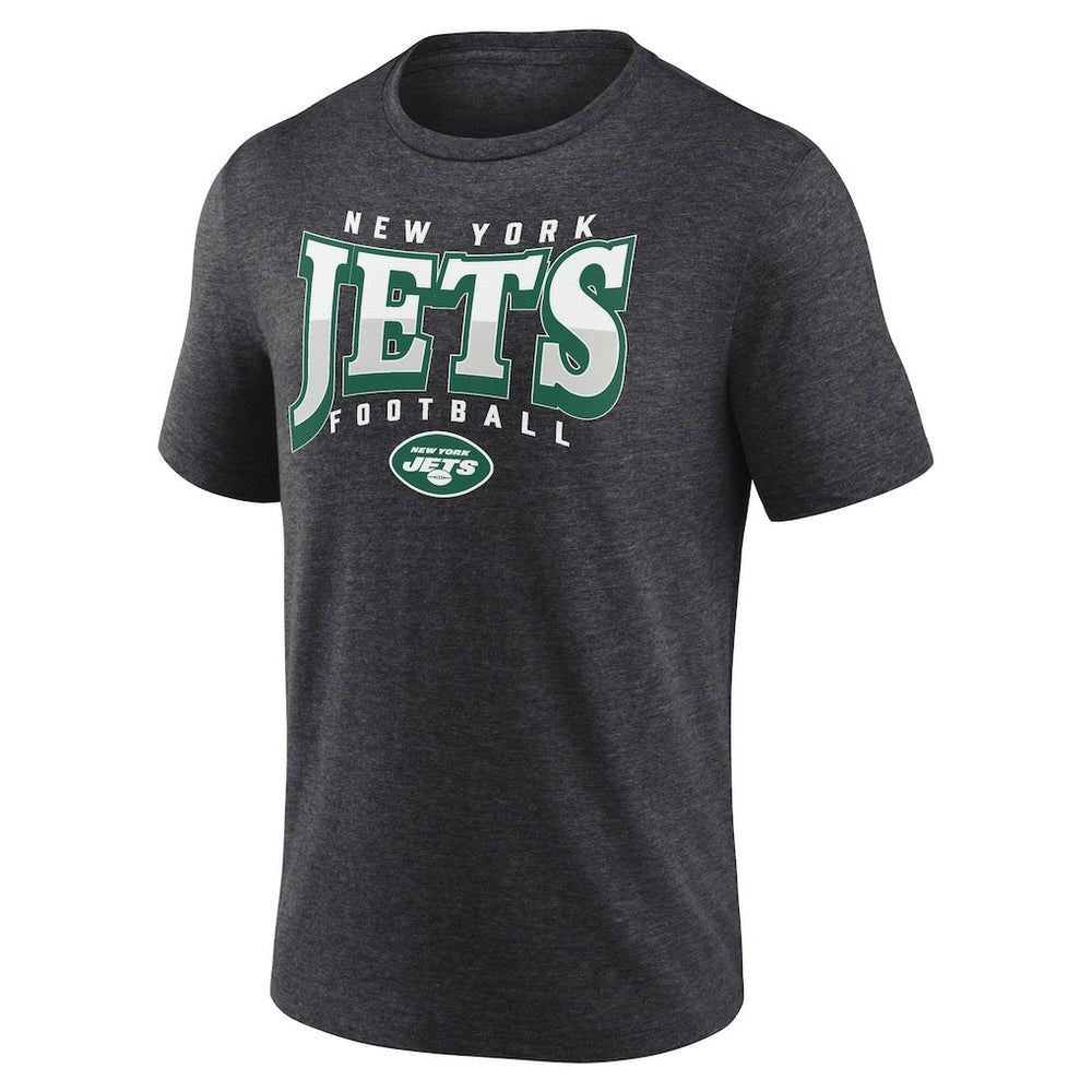 New York Jets Divided Warp Tri-Blend T-Shirt Heather Charcoal