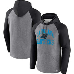 Carolina Panthers Favorite Arch Raglan Pullover Hoodie Heather Gray