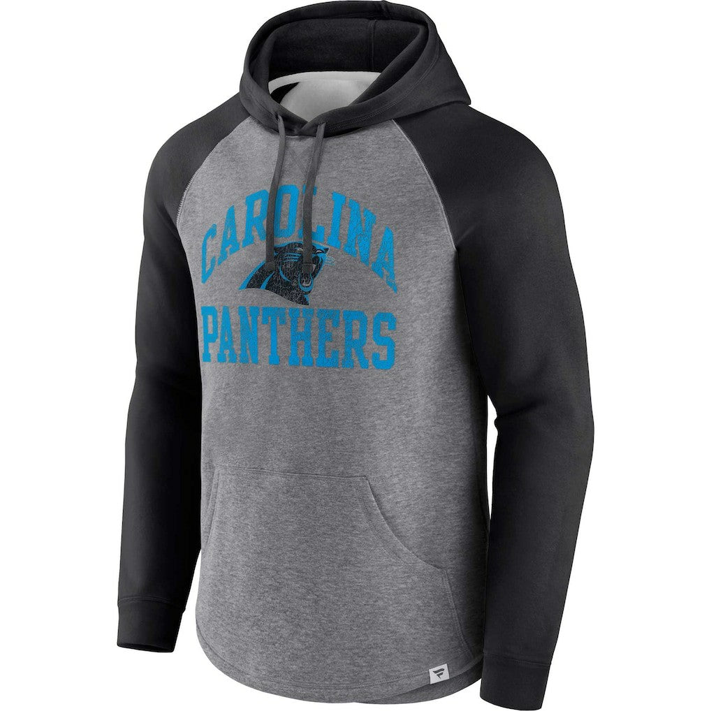 Carolina Panthers Favorite Arch Raglan Pullover Hoodie Heather Gray